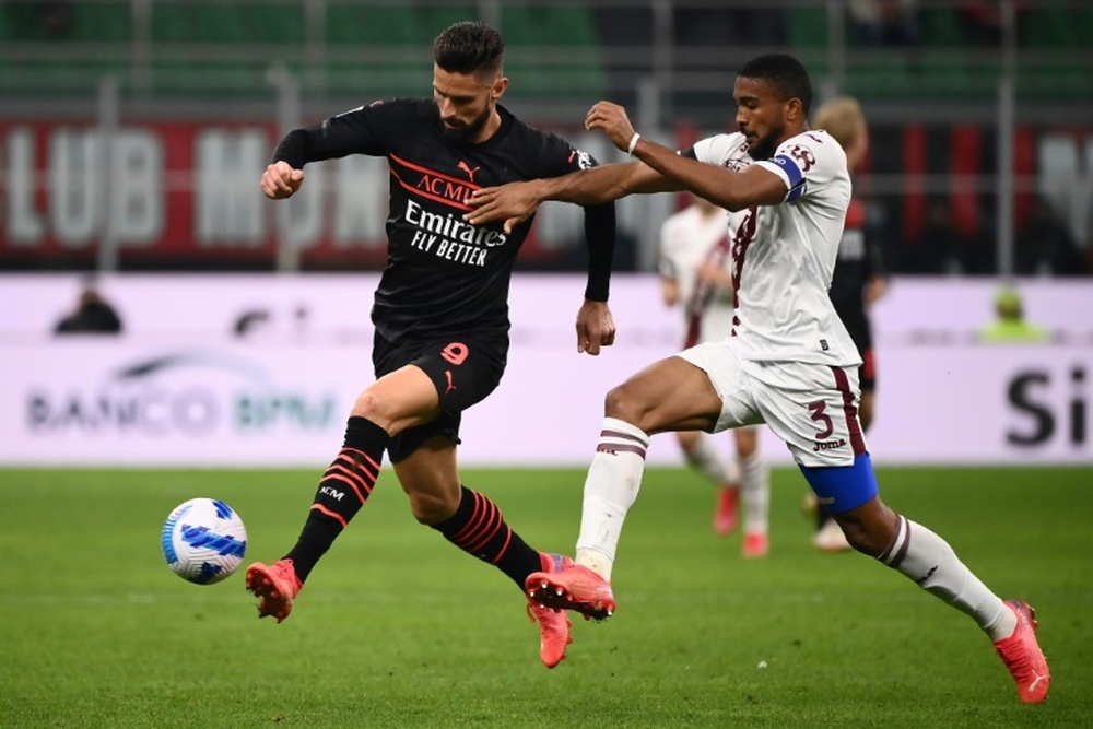 Giroud heureux après son but contre le Torino. AFP