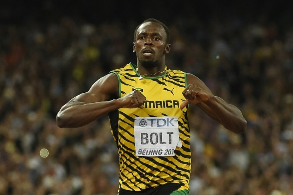 Jamaicas Usain Bolt who owns the 100-meter world record at 9.58 seconds and the world 200m record of 19.19