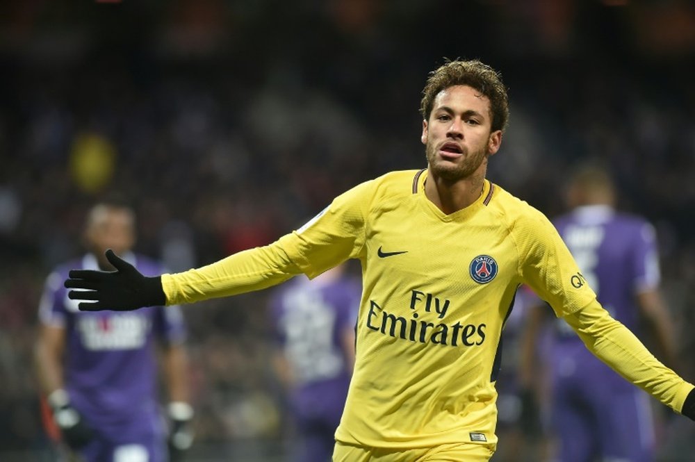 Neymar scored the only goal of the game against Toulouse. AFP