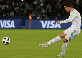 Cristiano marcó el gol de la victoria del Madrid en el Mundial de Clubes de 2017. AFP