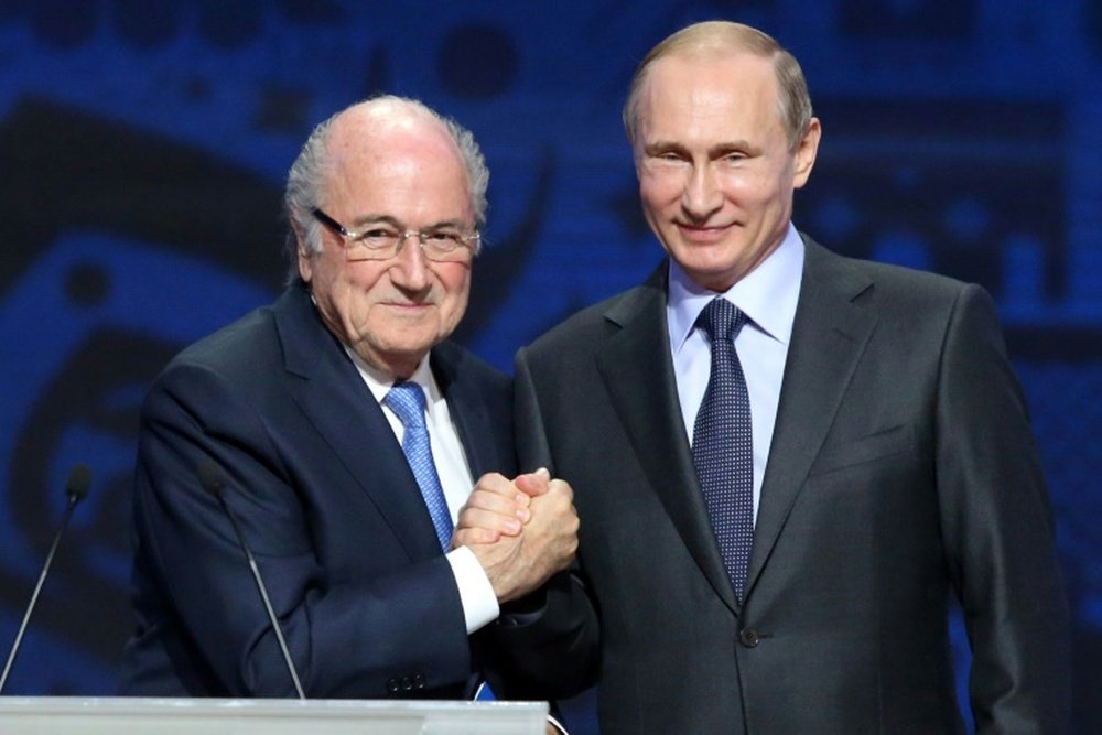 Blatter is a guest of Putin's in Russia. AFP