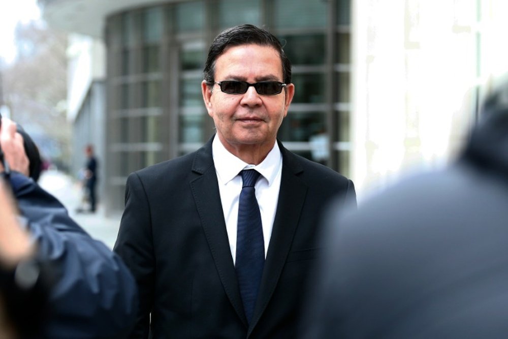Former Honduran president Rafael Callejas leaves the Brooklyn federal court in New York. AFP