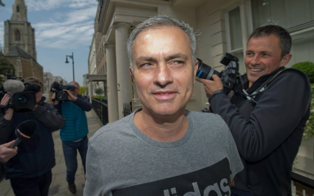 Manchester United's new manager Jose Mourinho returns to his home in central London on May 27, 2016