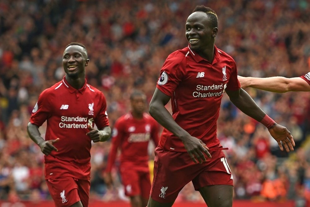Sadio Mane was on hand with a brace against West Ham. AFP