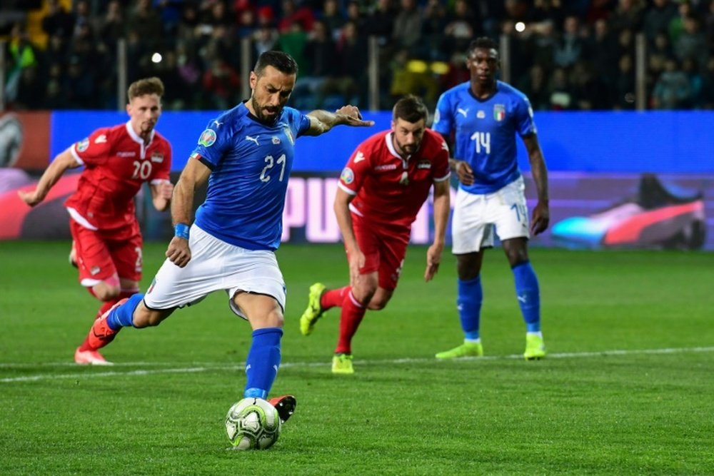Italia arrasó a Liechtenstein. AFP