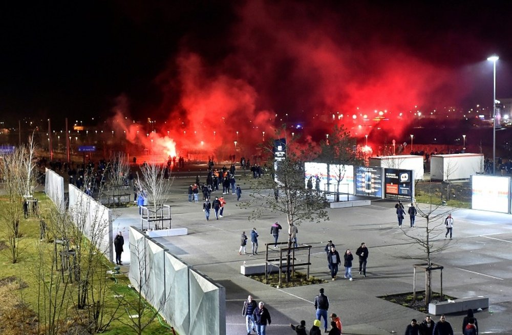 Lyon fans caused violent trouble ahead of their side's Europa League tie. AFP