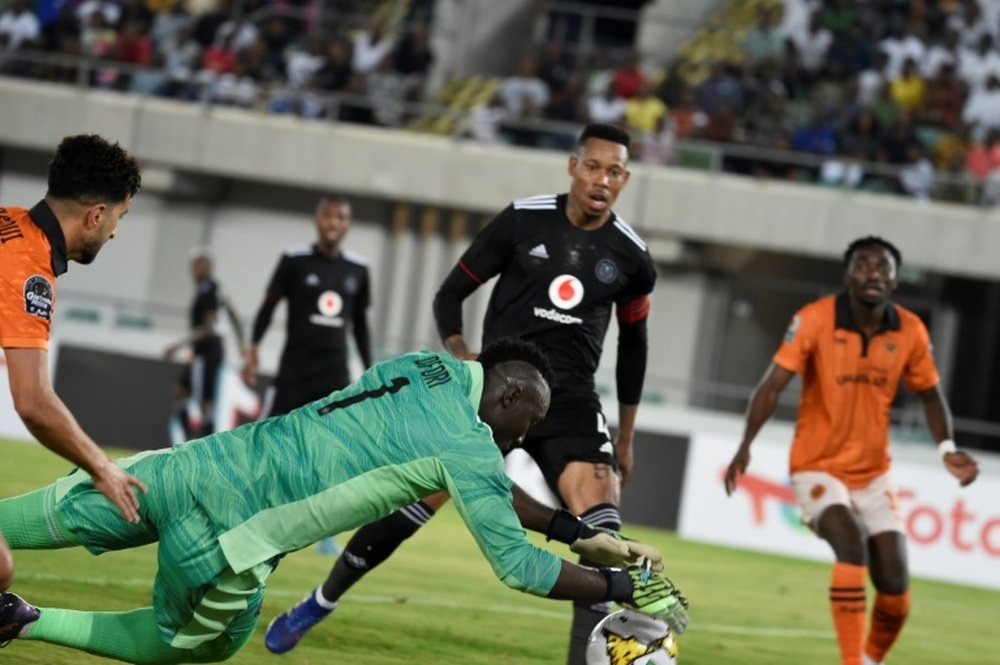 Goalkeeper Richard Ofori was unable to prevent Orlando Pirates from losing. AFP