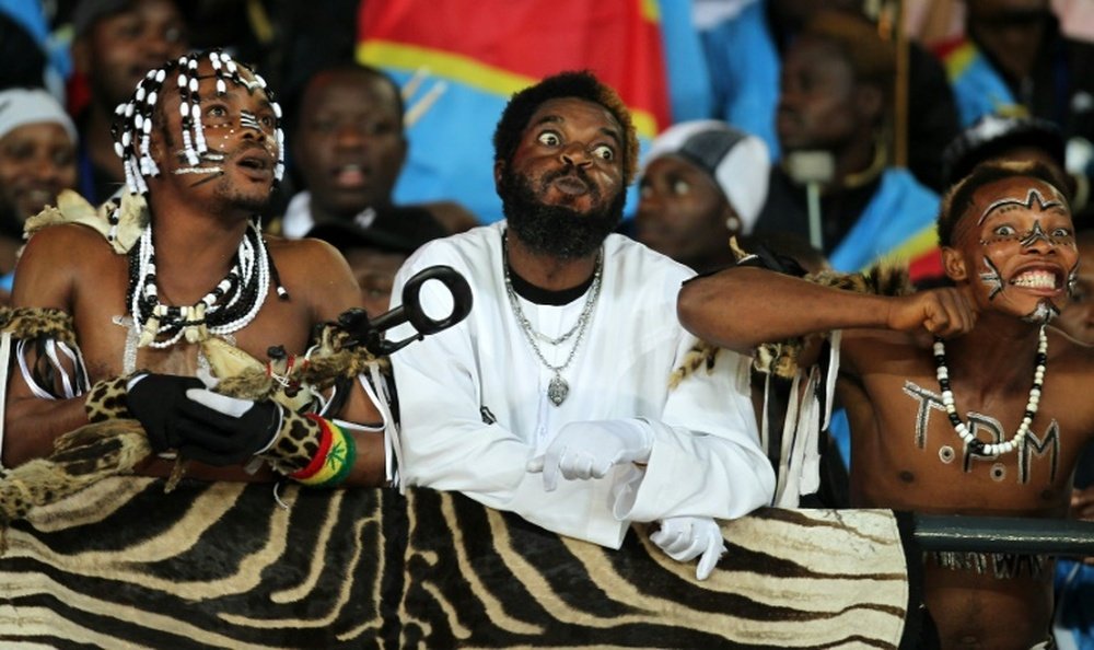 TP Mazembes fans cheer for their team on December 18, 2010