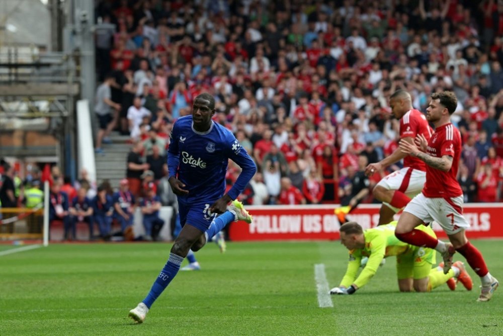 Doucoure scored Everton's winner at Forest. AFP