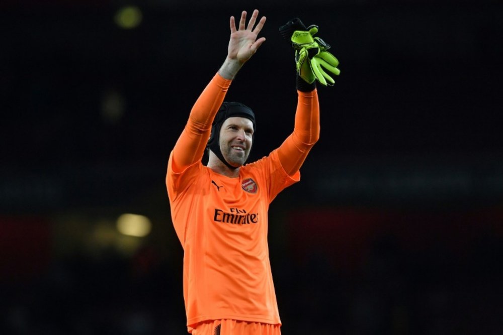 Petr Cech, tout un symbole devant les cages. AFP