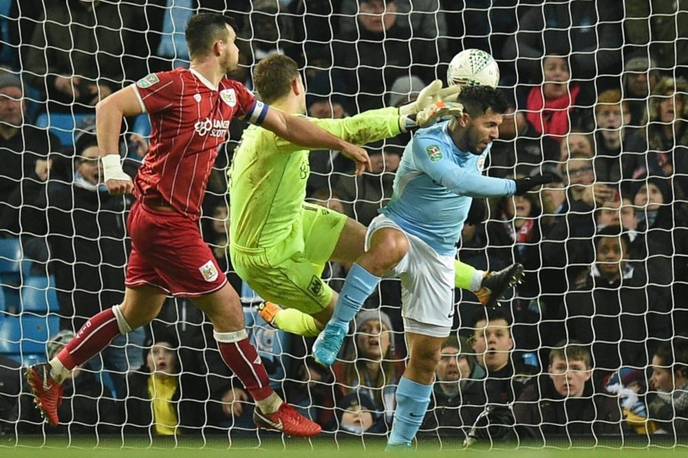 Aguero with a late winner. AFP