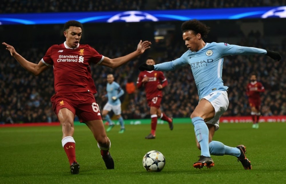 Trent Alexander-Arnold pictured at Etihad last season against Manchester City. AFP
