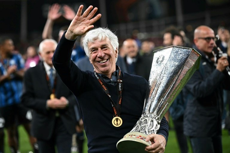 Gasperini put to rest rumours of his possible departure to Napoli. AFP