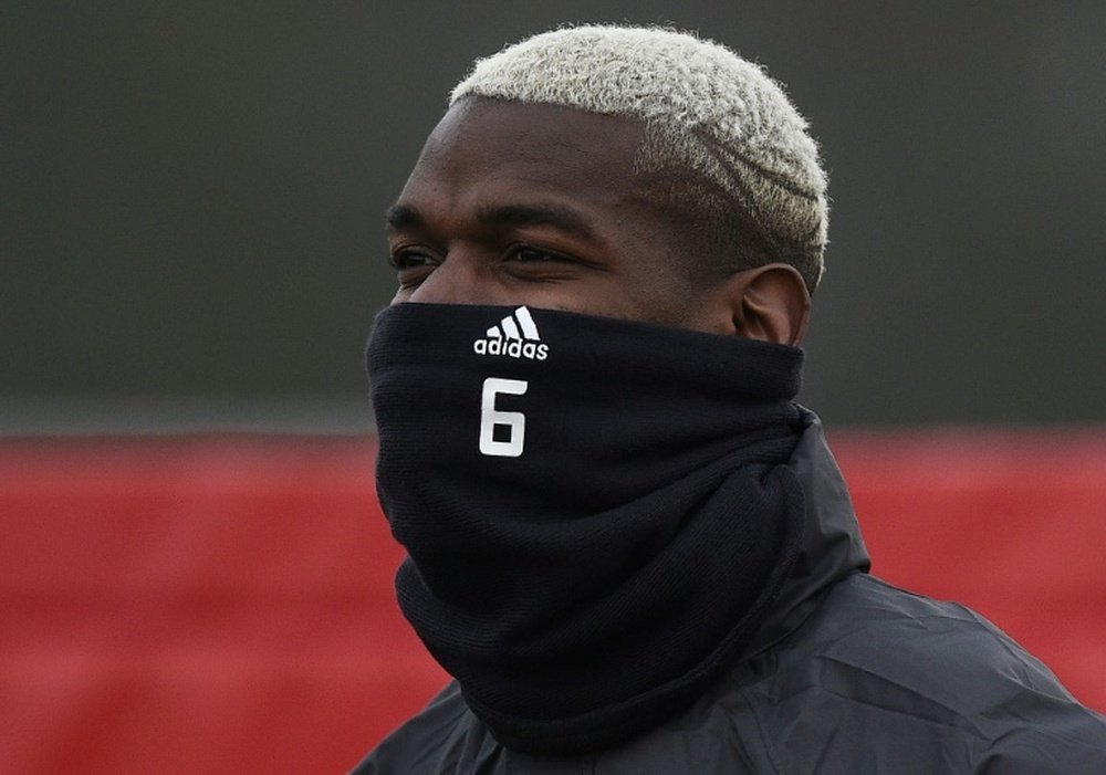 Manchester United's Paul Pogba in training. AFP