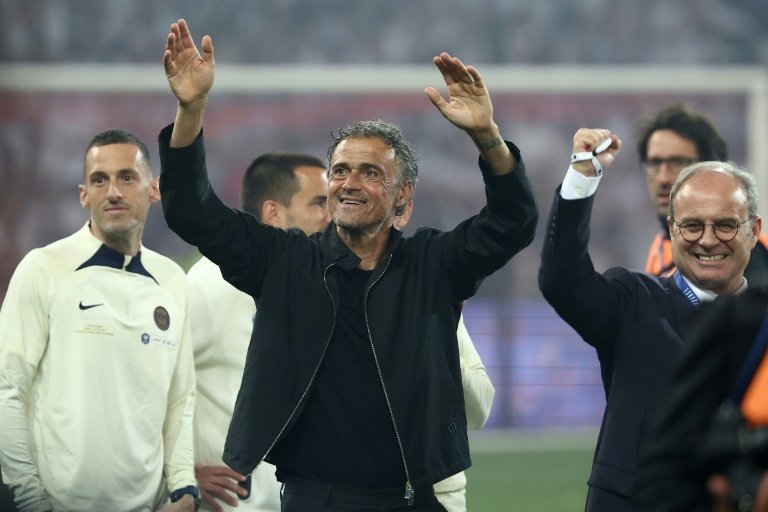 Nasser Al-Khelaifi praised Luis Campos' work at the club. AFP