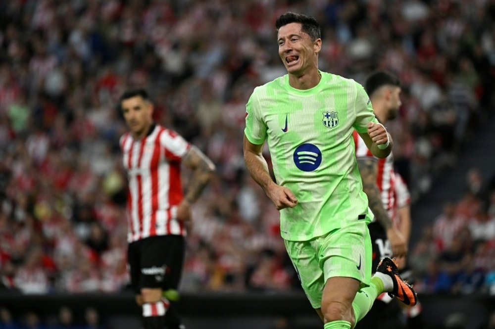 Para Lewandowski, la temporada es casi perfecta. AFP