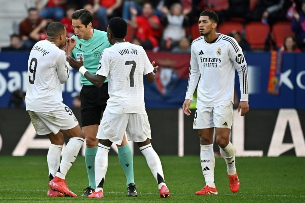 Bellingham was sent off in Real Madrid's clash against Osasuna. AFP