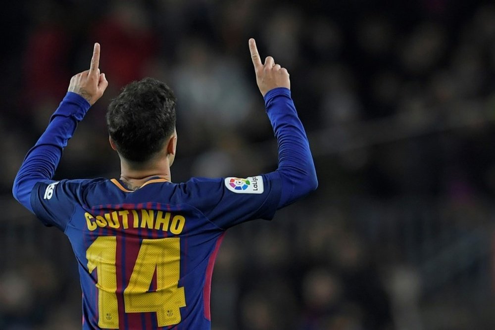 Coutinho scored his first league goal for Barcelona. AFP