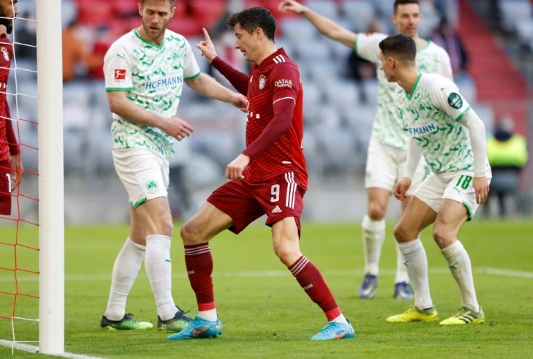Robert Lewandowski scored twice as Bayern Munich came from behind to Greuther Furth. AFP