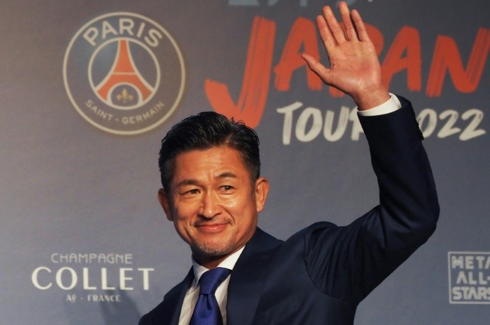 Kazu Miura disputará su 38º temporada como futbolista profesional. AFP