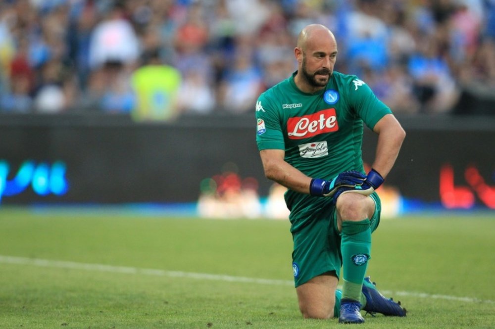 Reina is among the players accused of 'maintaining inappropriate relations' with the mafia. AFP