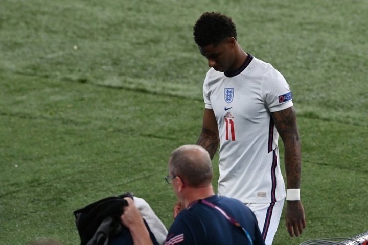 Rashford recibió insultos racistas en la final de la Eurocopa. AFP