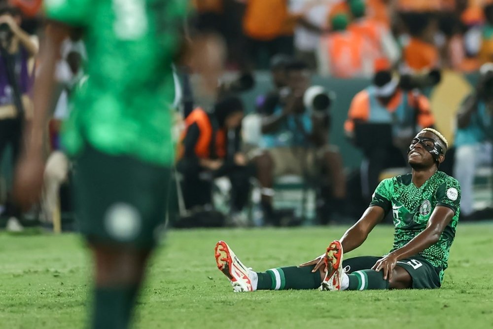 Victor Osimhen was unable to help Nigeria to a fourth AFCON title. AFP