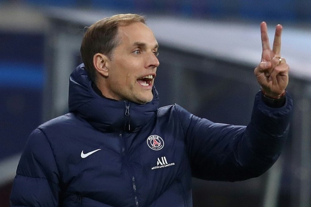 Tuchel ficou enfurecido durante coletiva de imprensa. AFP