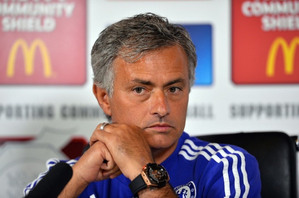 Chelseas Portuguese manager Jose Mourinho speaks during a press conference at Chelseas training ground, Stoke DAbernon, south of London on July 31, 2015