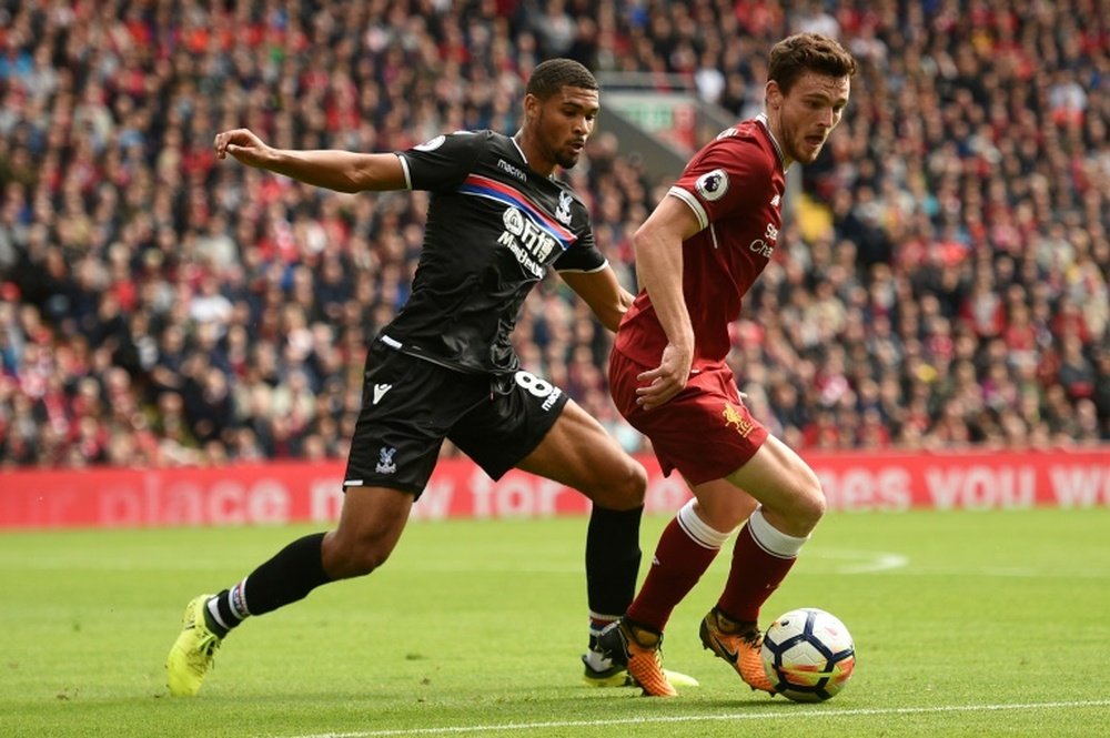 Robertson in action for Liverpool against Crystal Palace. AFP