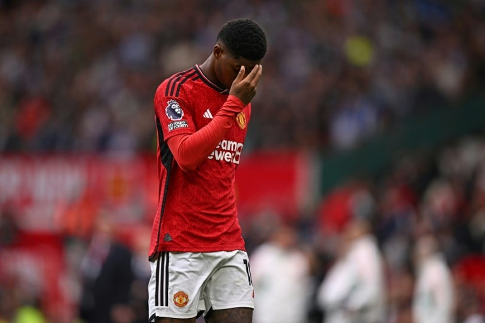 Rashford has scored just one Premier League goal this season. AFP