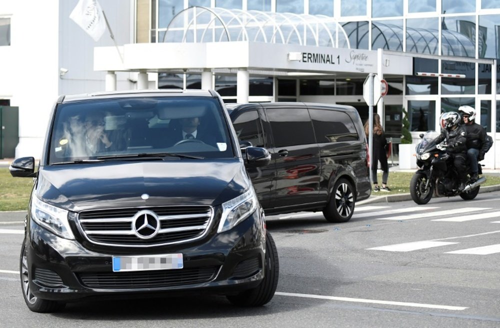 Neymar leaves a terminal at Le Bourget airport, north of Paris. AFP