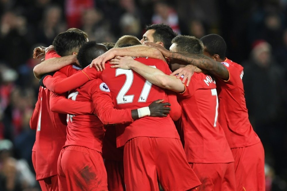 In a poor game, Wijnaldum's header was enough to ensure the points for Liverpool. AFP