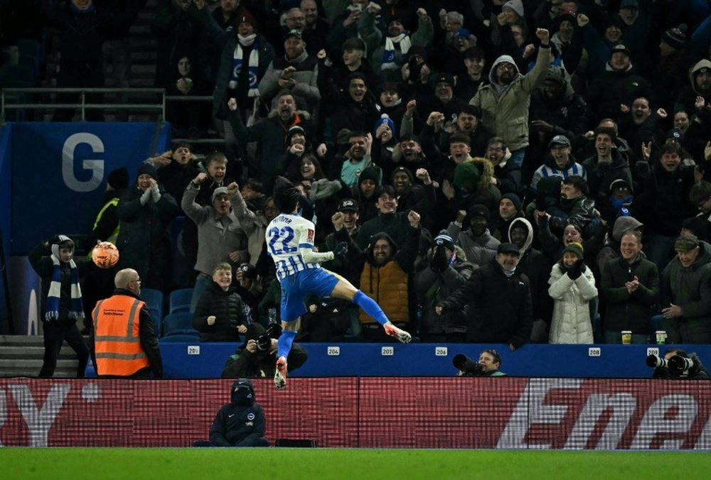 Brighton's Kaoru Mitoma scored the winner against Chelsea. AFP