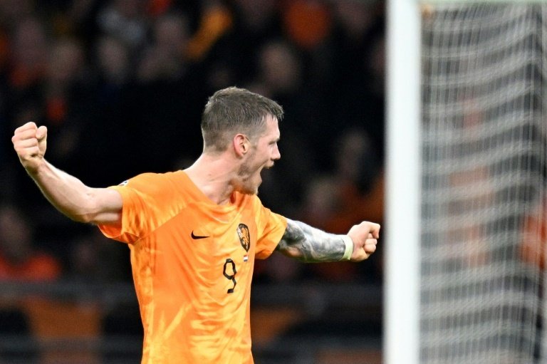 Weghorst's goal secured the Netherlands' place at Euro 2024. AFP