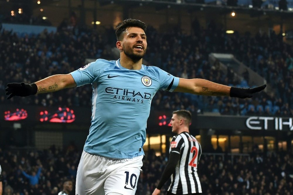 Aguero scored a hat-trick against Newcastle on 20th January. AFP