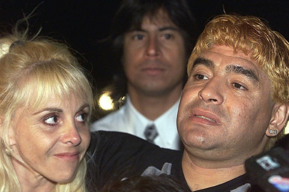 Diego Maradona and his wife Claudia Villafane at a hotel in Havana, Cuba in 2000