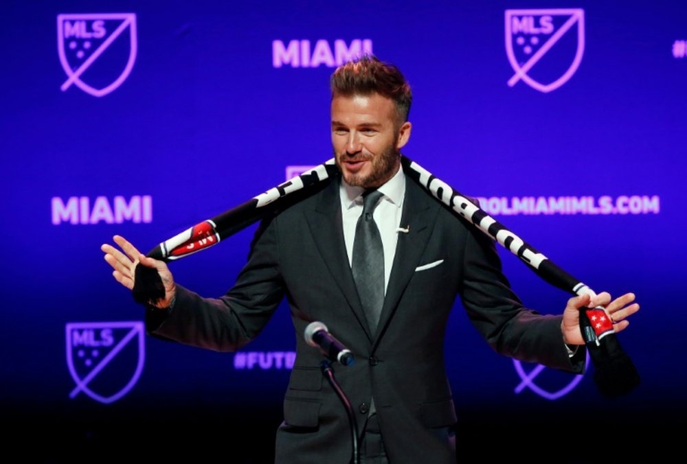 Beckham no evento de apresentação da nova equipe, em Miami. EFE