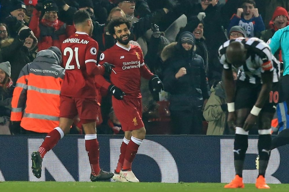 Salah scored Liverpool's first. AFP