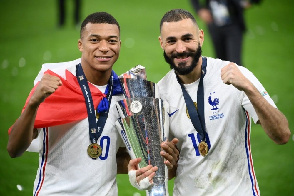 Benzema sent another public message to Mbappe. AFP