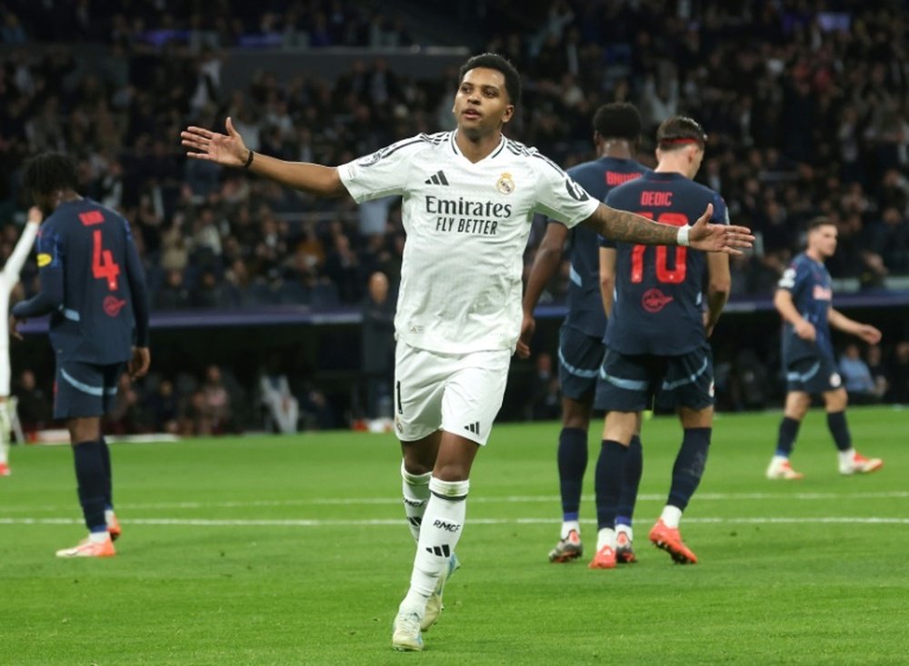Rodrygo quiere continuar en el Madrid. AFP