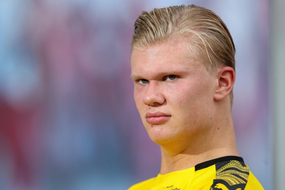 Haaland shows his commitment to Borussia Dortmund. AFP