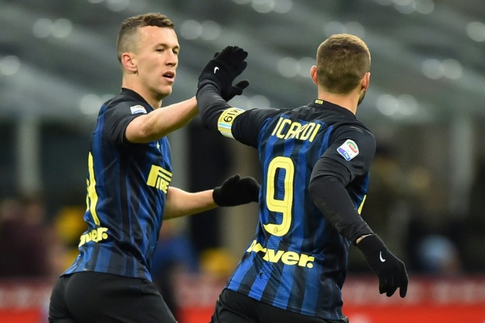 Perisic (L) and Icardi (R) have been in top form for Inter so far this season. AFP