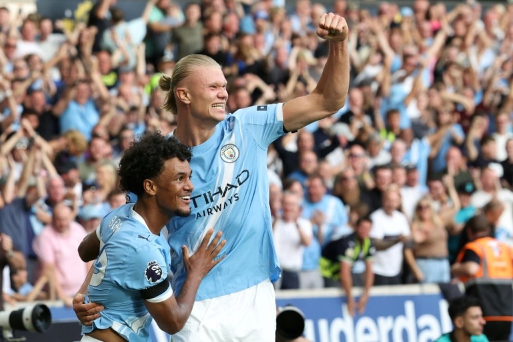 Haaland and Reijnders shine as Man City dominate Wolves in opener. AFP