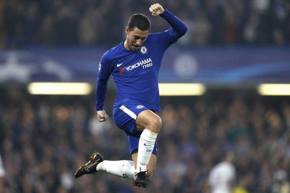 Hazard scored twice in the 3-3 draw with Roma at Stamford Bridge. AFP