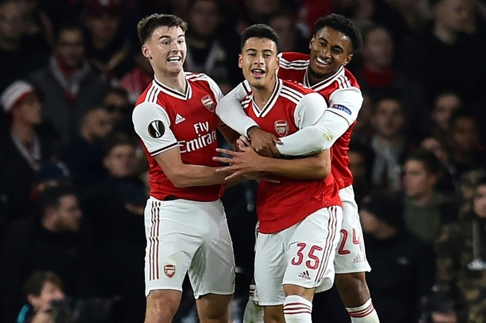 El Arsenal, siete goles en dos partidos en Europa League. AFP