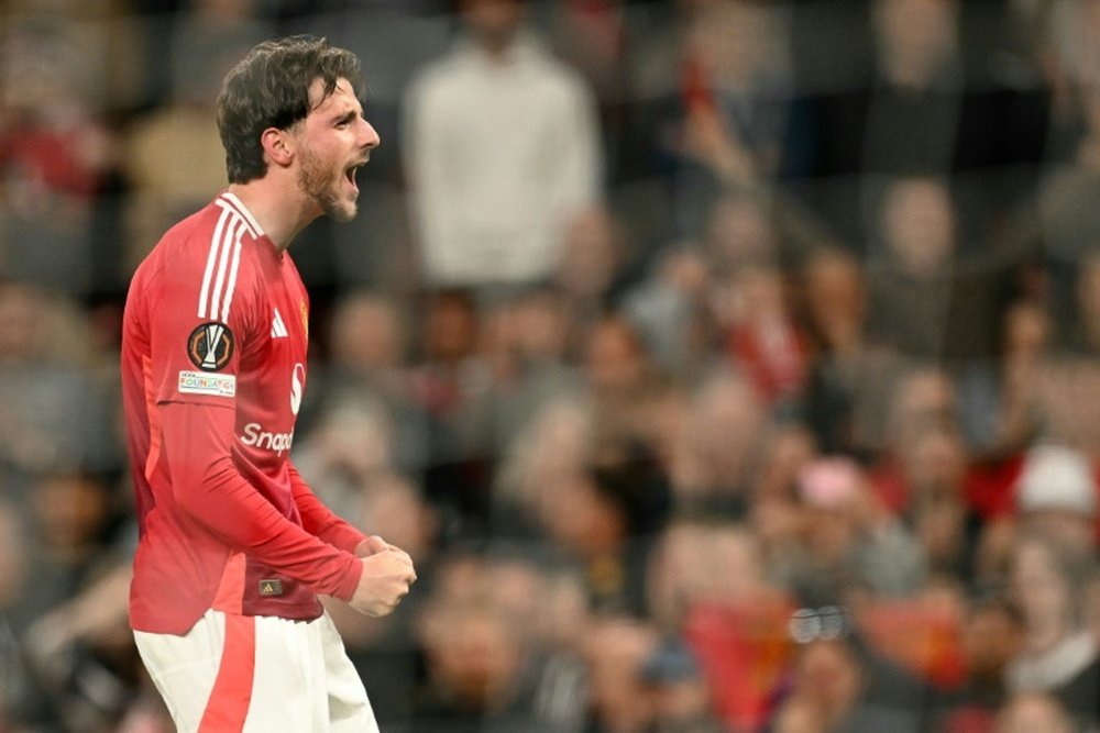 Mason Mount scored his first goals at Old Trafford. AFP