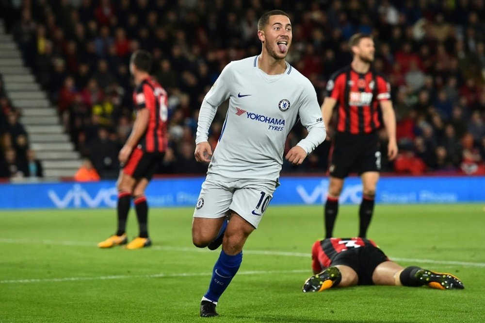 Hazard scored the winner in Chelsea's game against Bournemouth. AFP