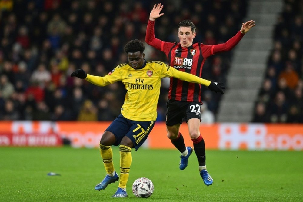 Saka ha dado largas al Arsenal al respecto de su renovación. AFP/Archivo