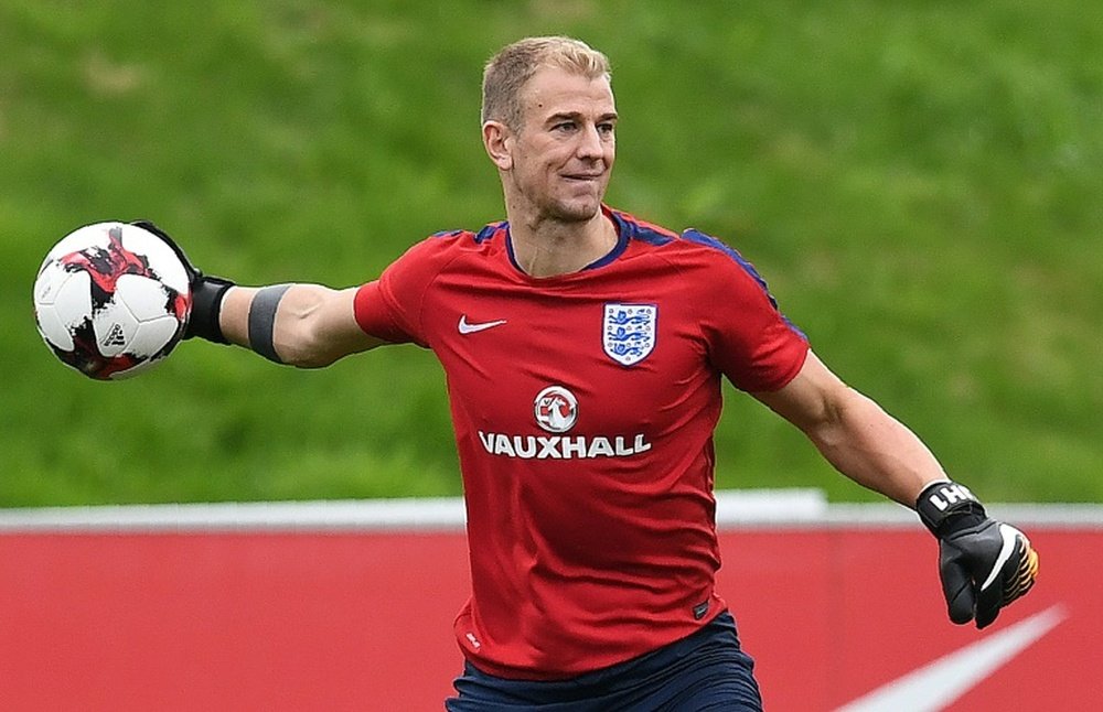 Joe Hart is hoping to stake his claim on a World Cup squad spot.  AFP